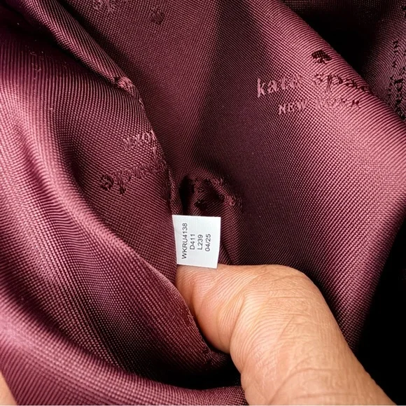 kate spade Pebbled Leather Burgundy Hobo with Gold Hardware - Picture 4 of 5